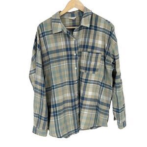 Aeropostale Womens Long Sleeve Plaid Oversized Button-Down Shirt‎ Multicolor XL